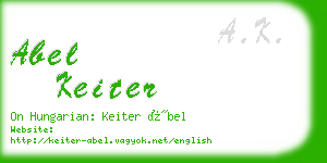 abel keiter business card